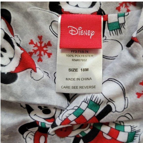 NWOT Disney Christmas Holiday Fleece Pajama Set Toddler 18 mo - Picture 2 of 4